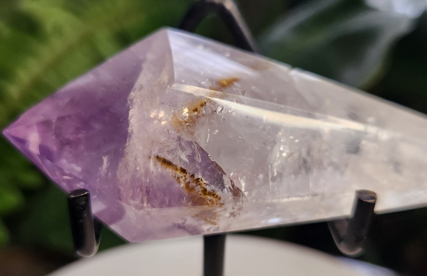 Natural Amethyst Crystal Point with Inclusions – Polished Amethyst Generator