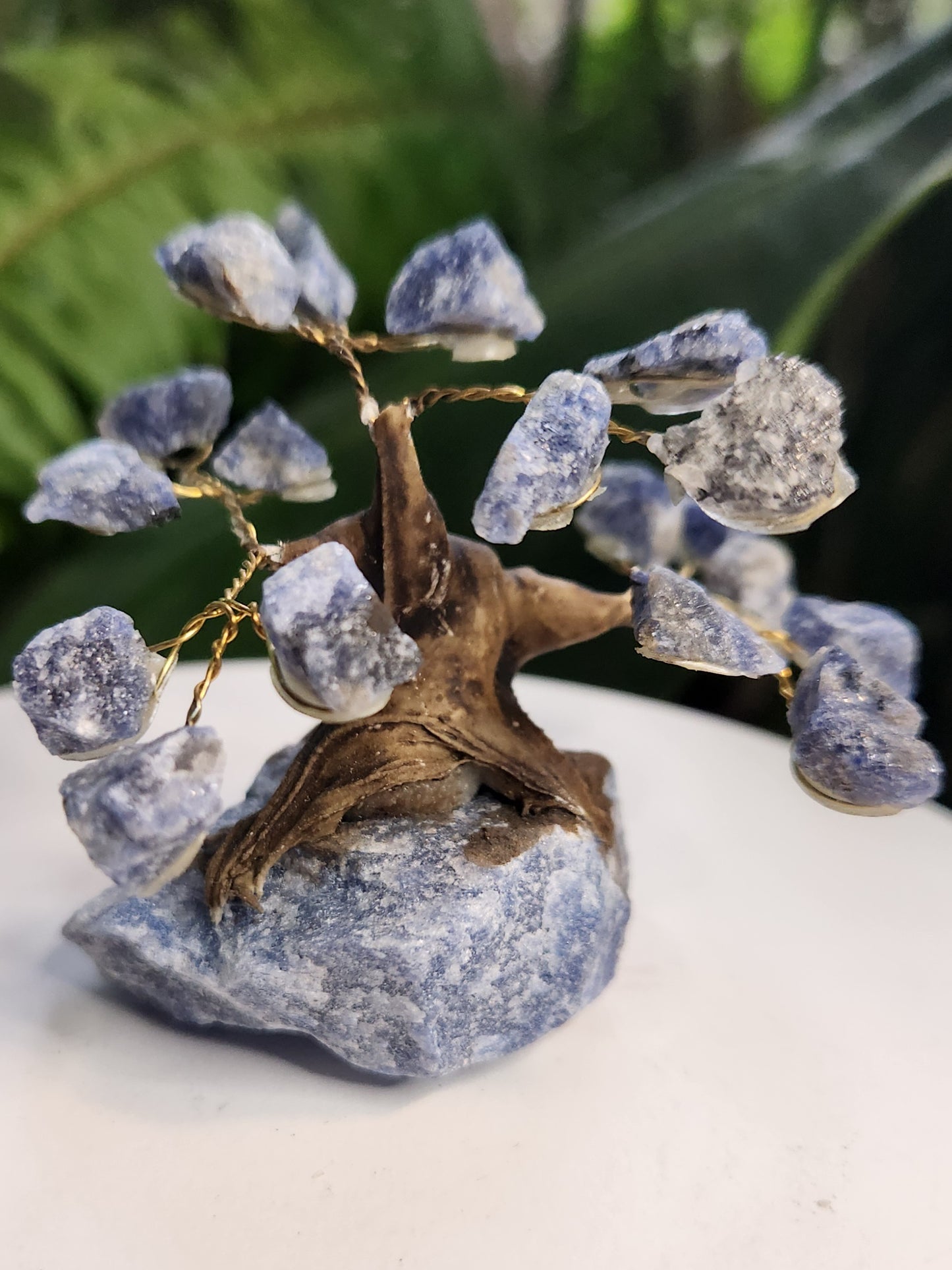Handmade Sodalite Crystal Tree on Sodalite Base | Natural Blue Gemstone Tree | Clarity & Communication Crystal Decor