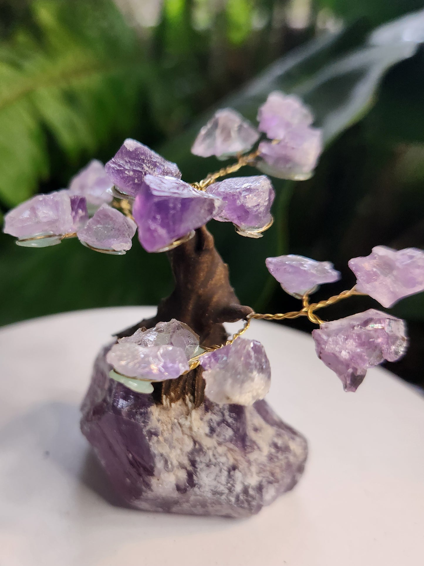 Handmade Amethyst Crystal Tree on Amethyst Base | Natural Purple Quartz Gemstone Decor | Healing Crystal Tree | Meditation & Home Decor