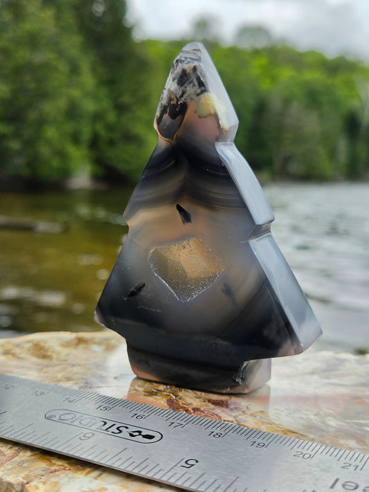 Druzy Agate Tree | Polished Agate Crystal with Druzy Pocket