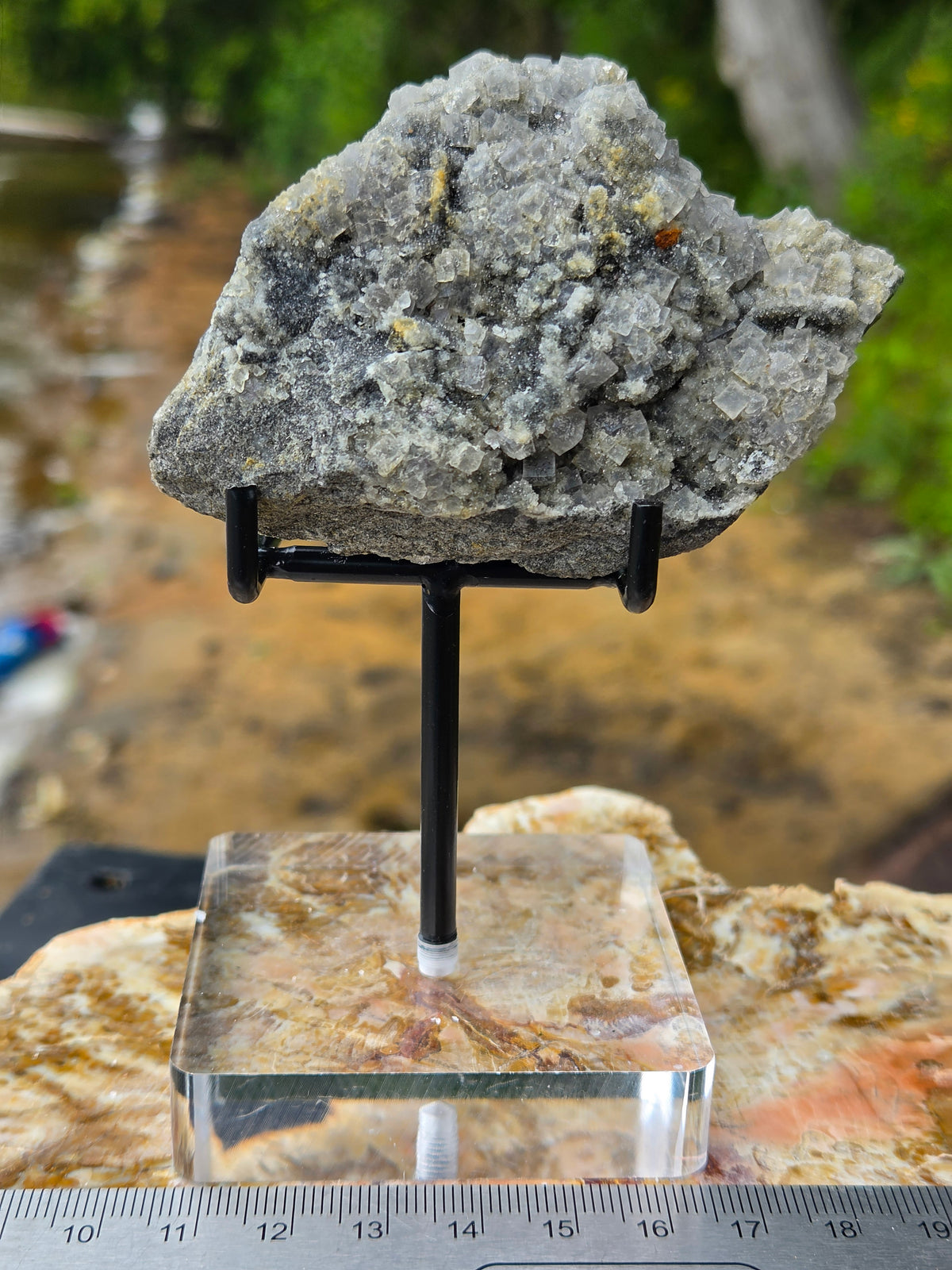 Natural Fluorite Crystal Cluster on Matrix | Raw Fluorite Mineral Specimen