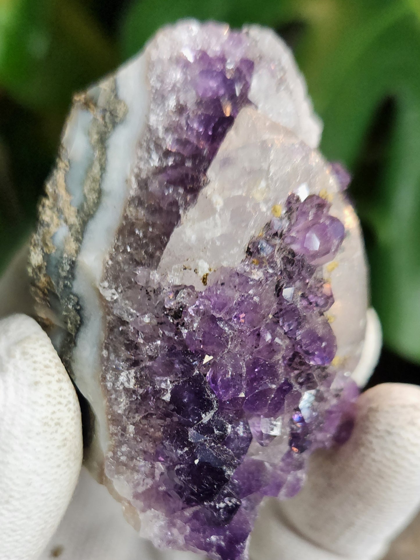 Stunning Dark Purple Brazil Amethyst with Large Calcite Crystal – Collector Grade Healing Stone for Home Décor & Energy Work