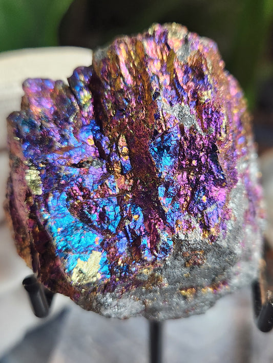 Natural Peacock Ore (Bornite & Chalcopyrite) Iridescent Crystal | Vibrant Rainbow Mineral Specimen