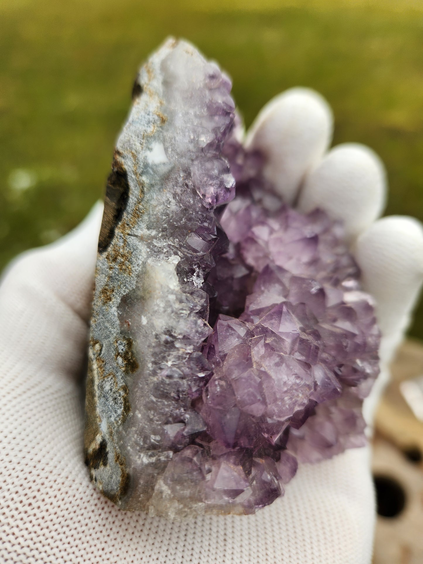 Stunning Amethyst Druzy Cluster from Brazil – Sparkling Purple Quartz Crystal Geode • Natural Healing Stone • Collector Display Specimen With Cut Base