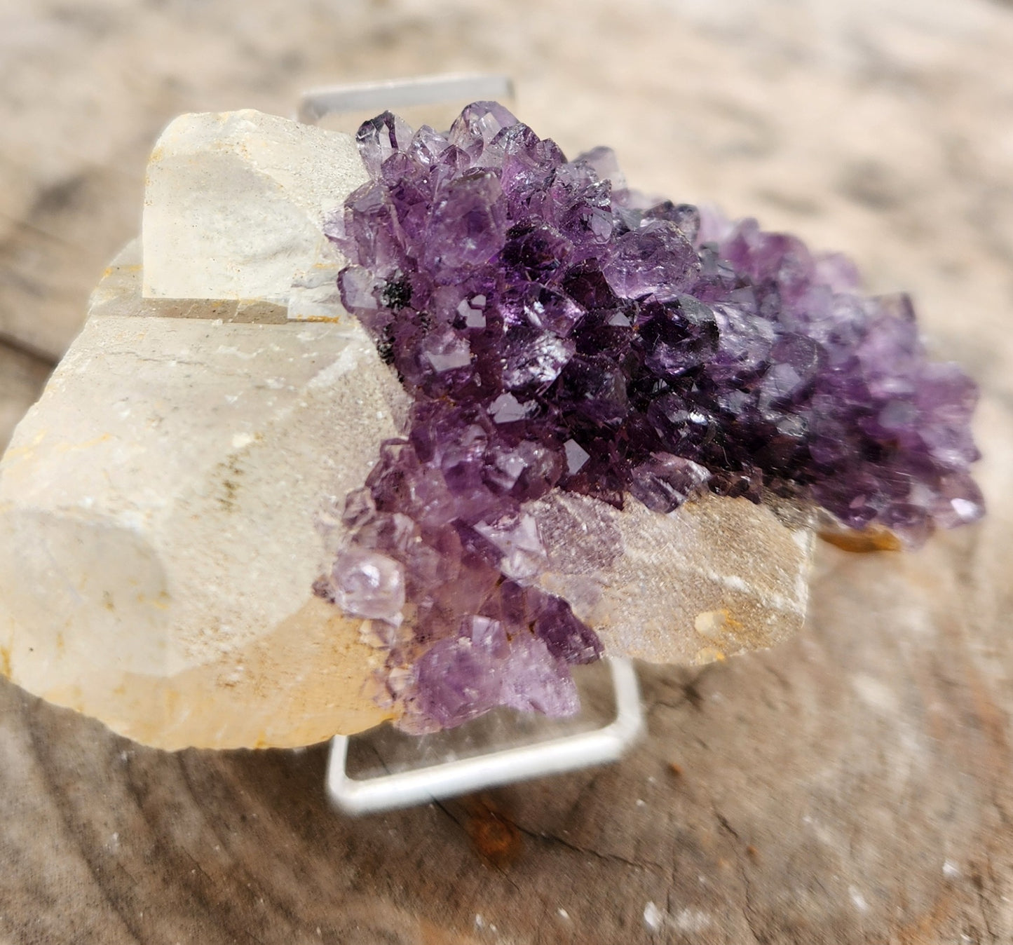 Stunning Dark Purple Brazil Amethyst with Large Calcite Crystal – Collector Grade Healing Stone for Home Décor & Energy Work