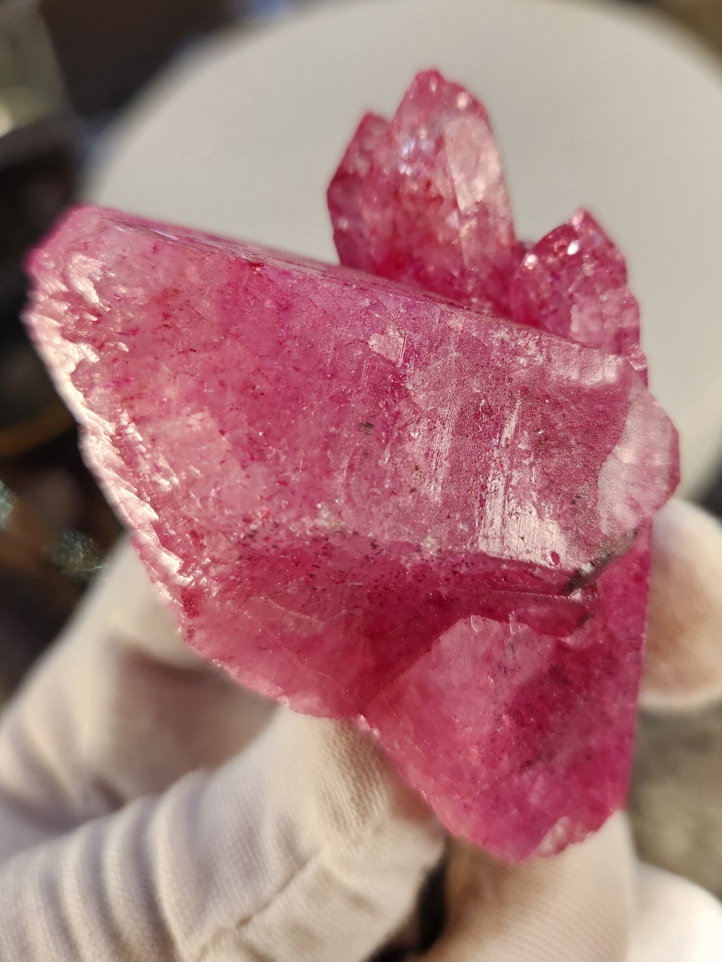 Red Quartz Crystal Cluster | Color Enhanced Quartz | Home Décor Statement Mineral