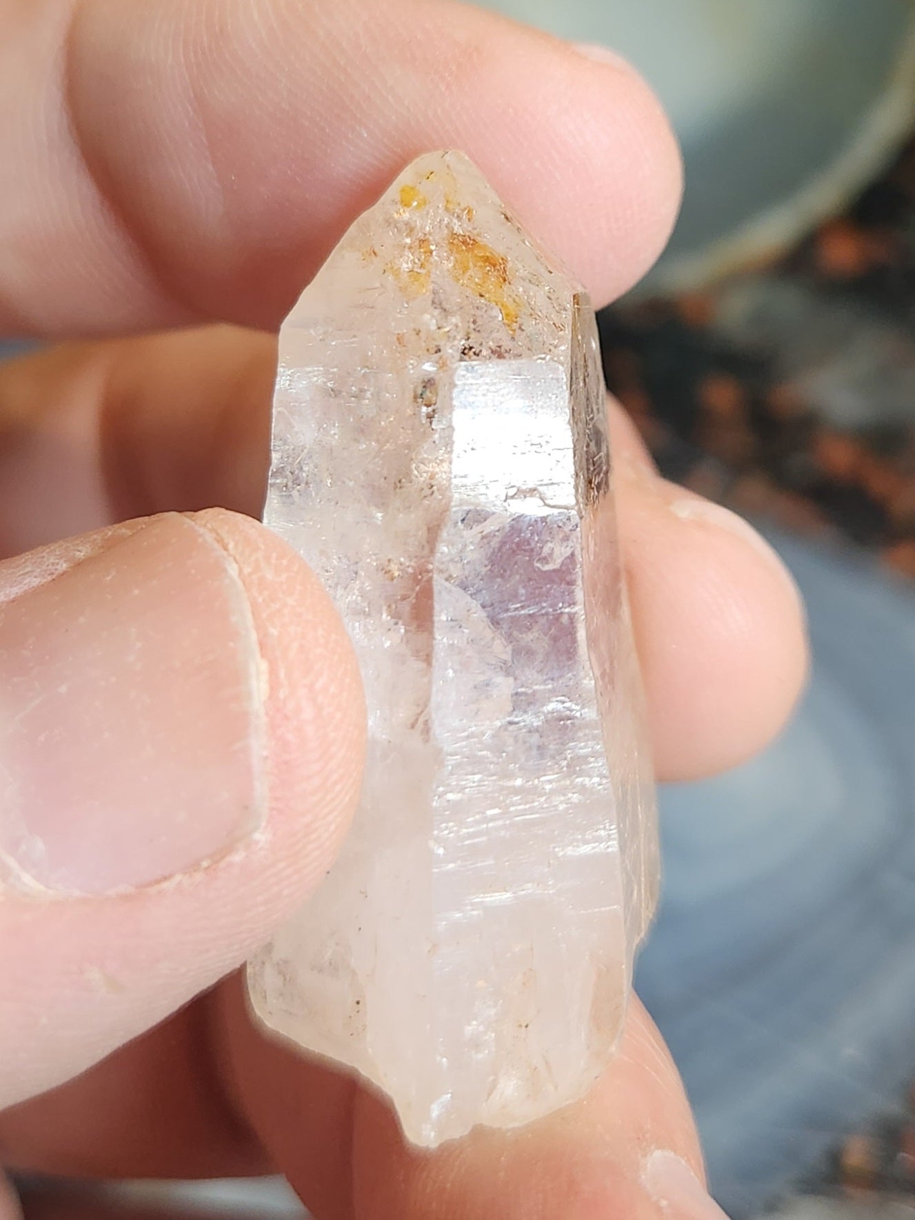 Petroleum Quartz Crystal with Enhydro – Intense UV Reactive Specimen | Collector Mineral & Energy Stone