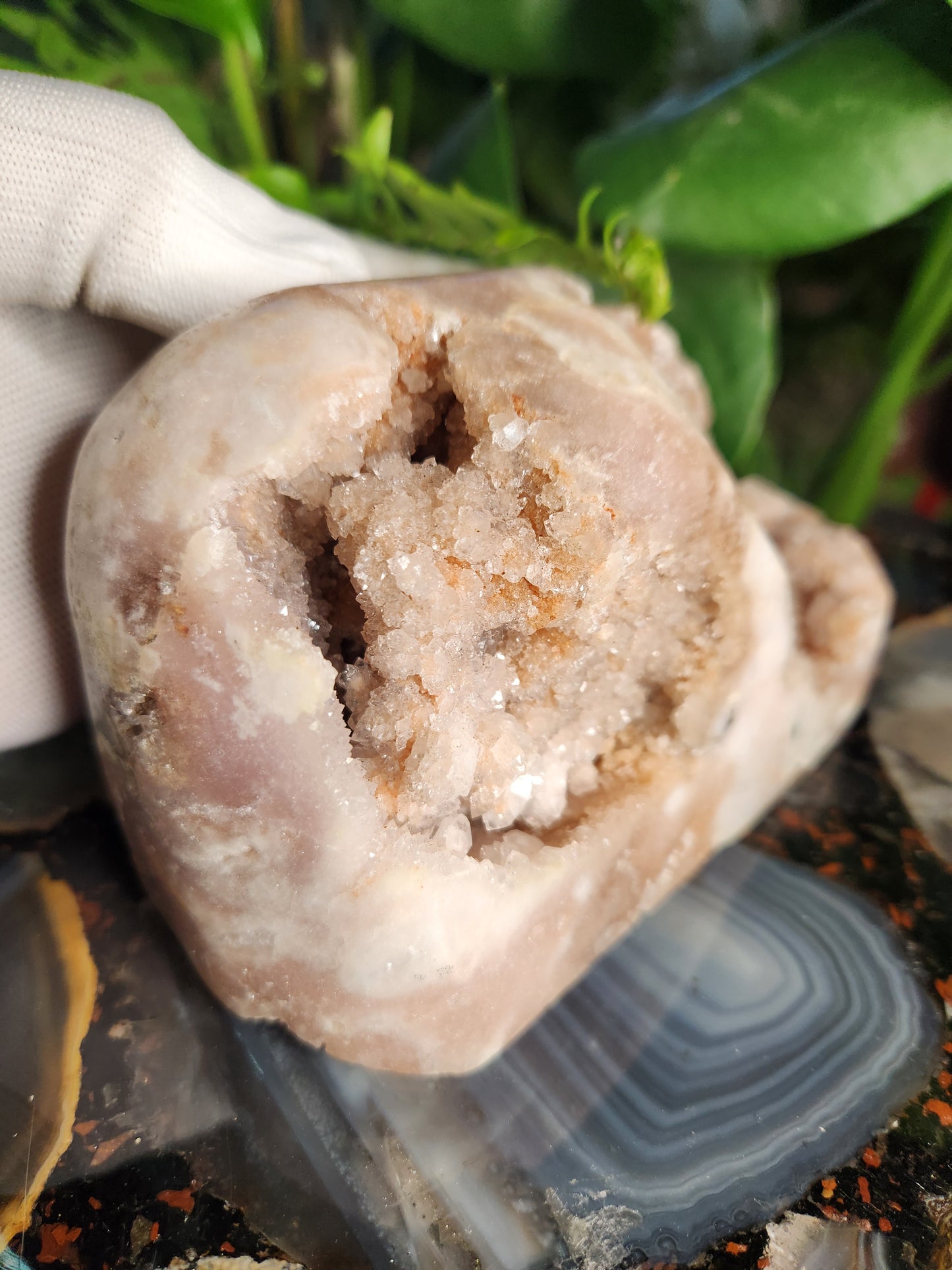 Large Pink Amethyst Druzy Crystal Cluster – Natural Raw Druzy Sparkling Display Stone