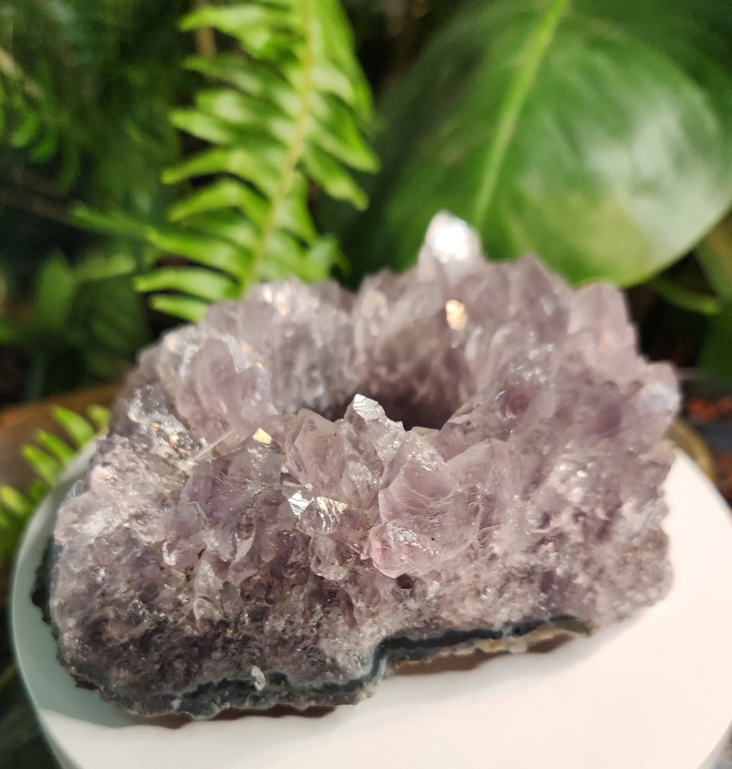 Brazil Amethyst Cluster Tealight Candle Holder – Premium Natural Geode