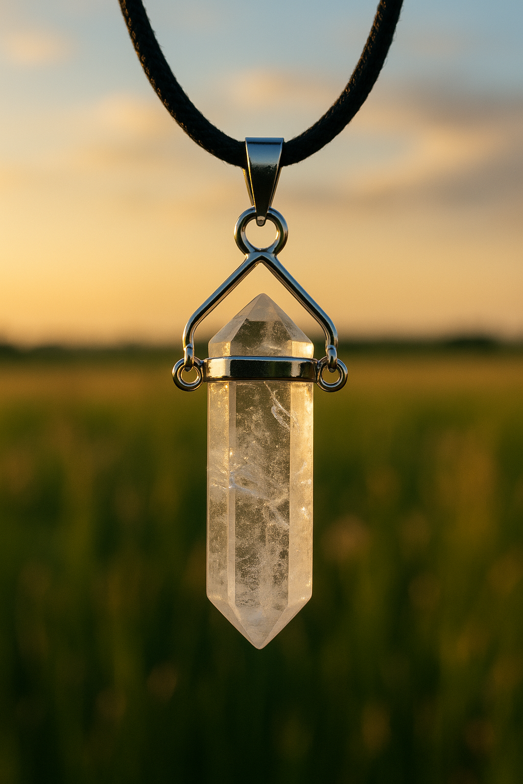 Clear Quartz Pendant Necklace • Natural Crystal Point • Healing Energy Jewelry • Clarity & Amplification Gift for Men or Women