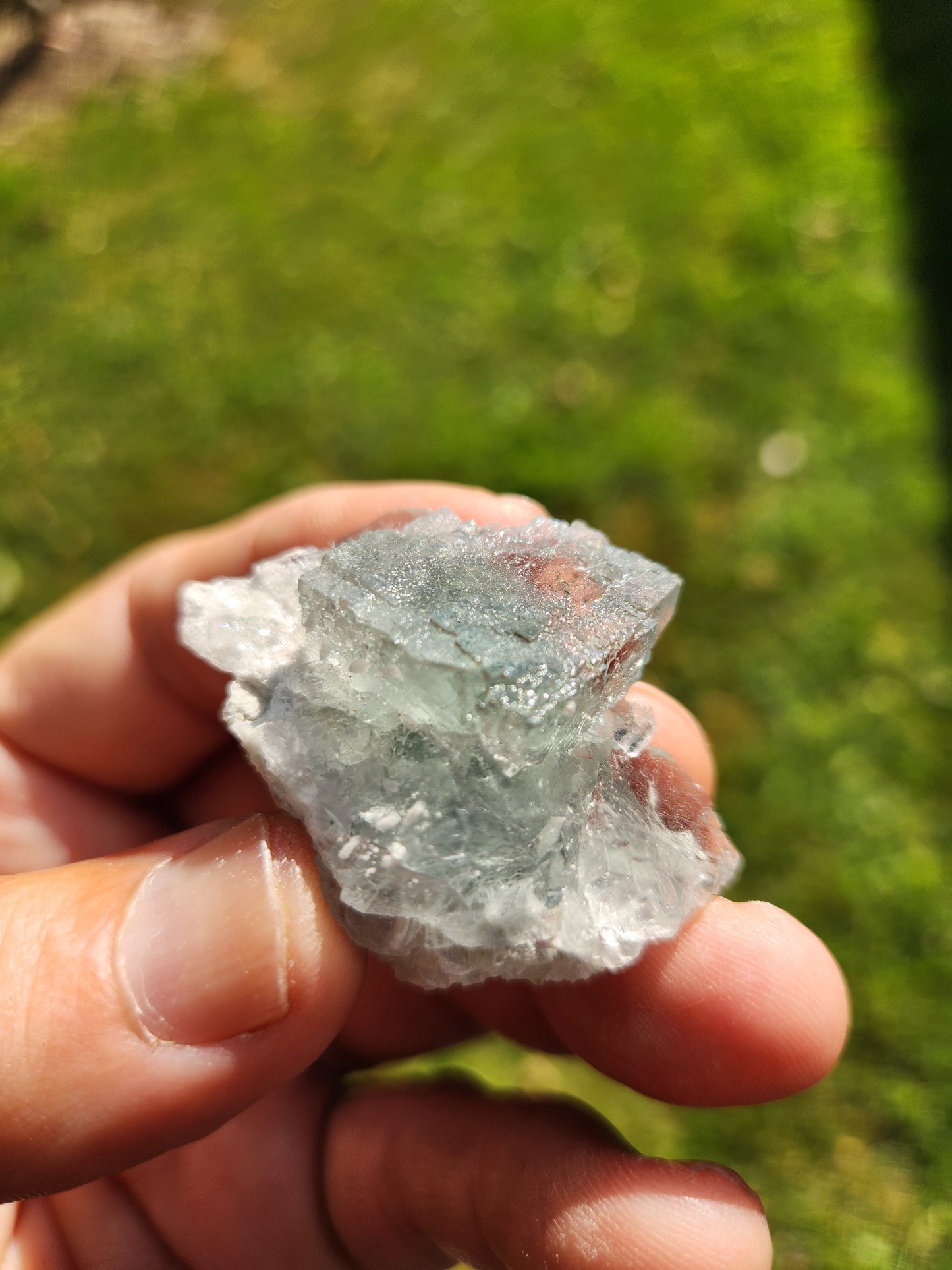 Blue Flourite Crystal Cluster with Cubes