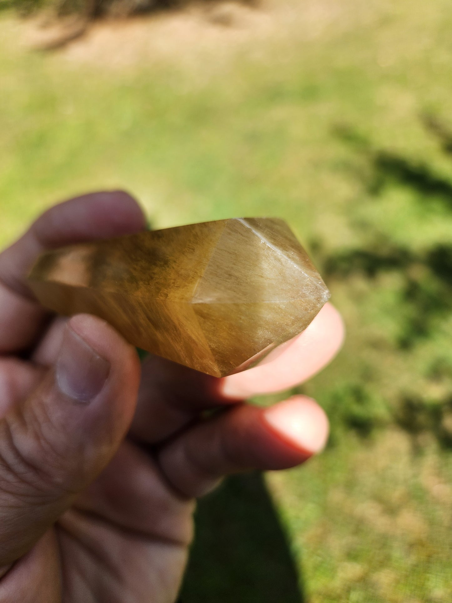 Rare golden / yellow fluorite wand - intellect unity creativity