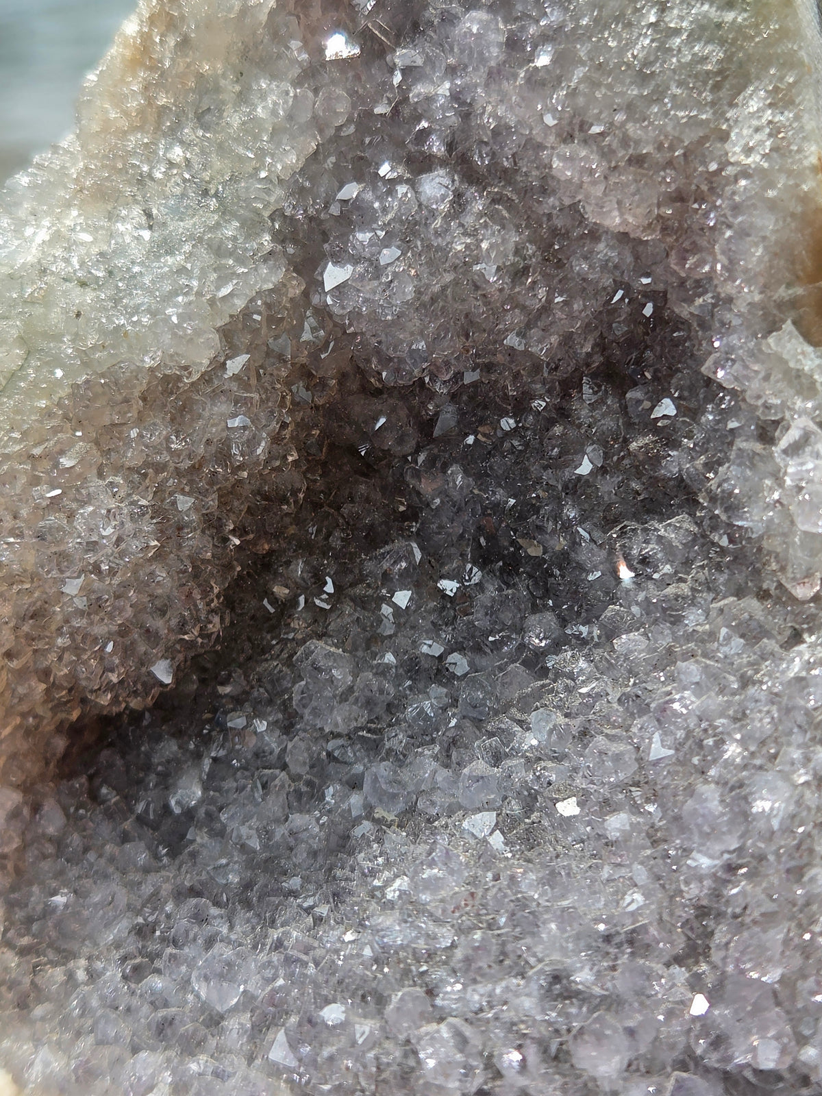 Amethyst Standing Crystal Cluster with Calcite | Natural Amethyst Geode