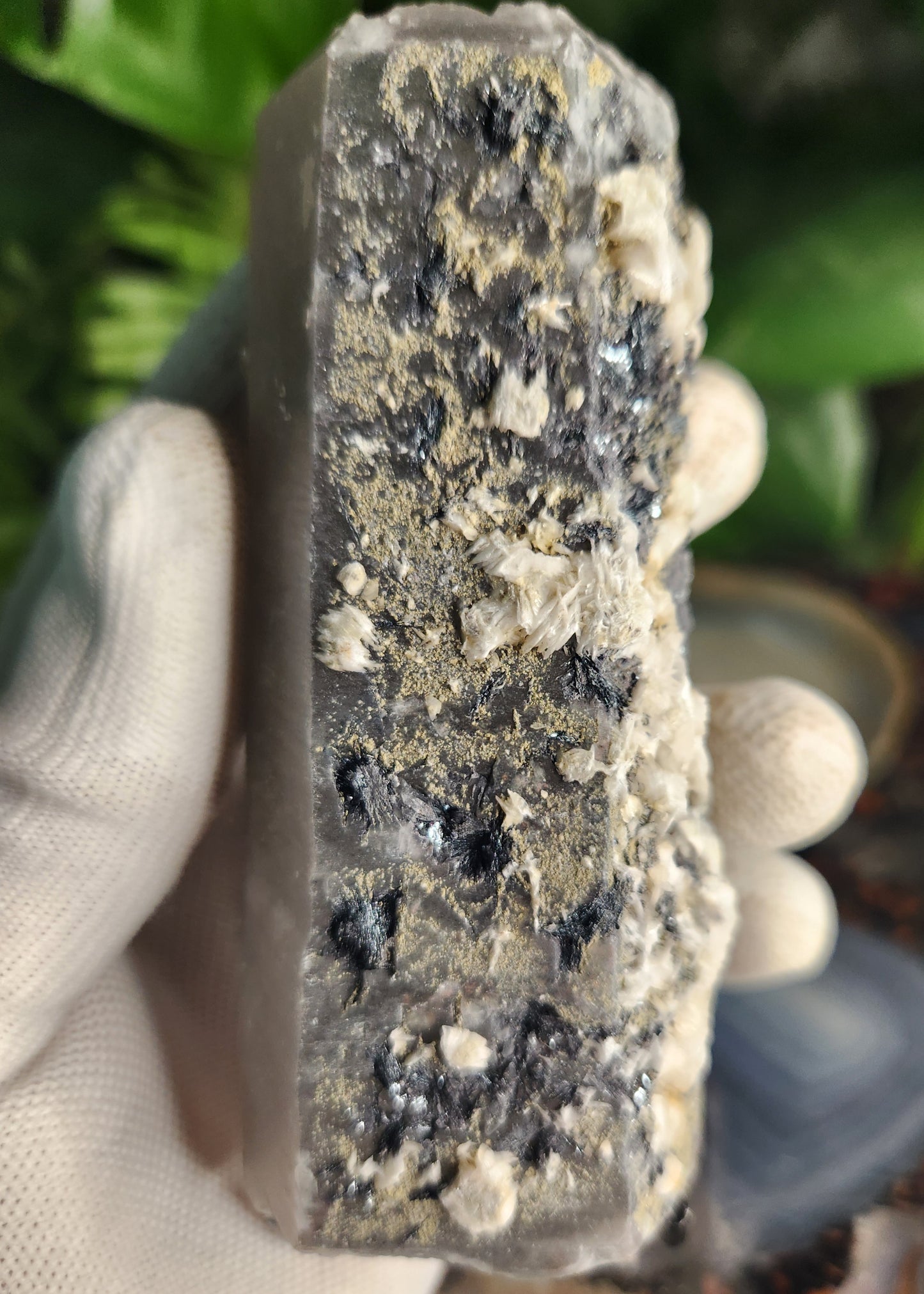 Pink Calcite on Chlorite Quartz with Specularite — Large UV-Reactive Crystal Specimen