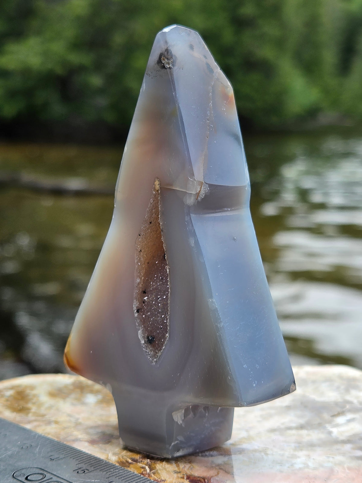 Druzy Agate Tree | Polished Agate Crystal with Druzy Pocket