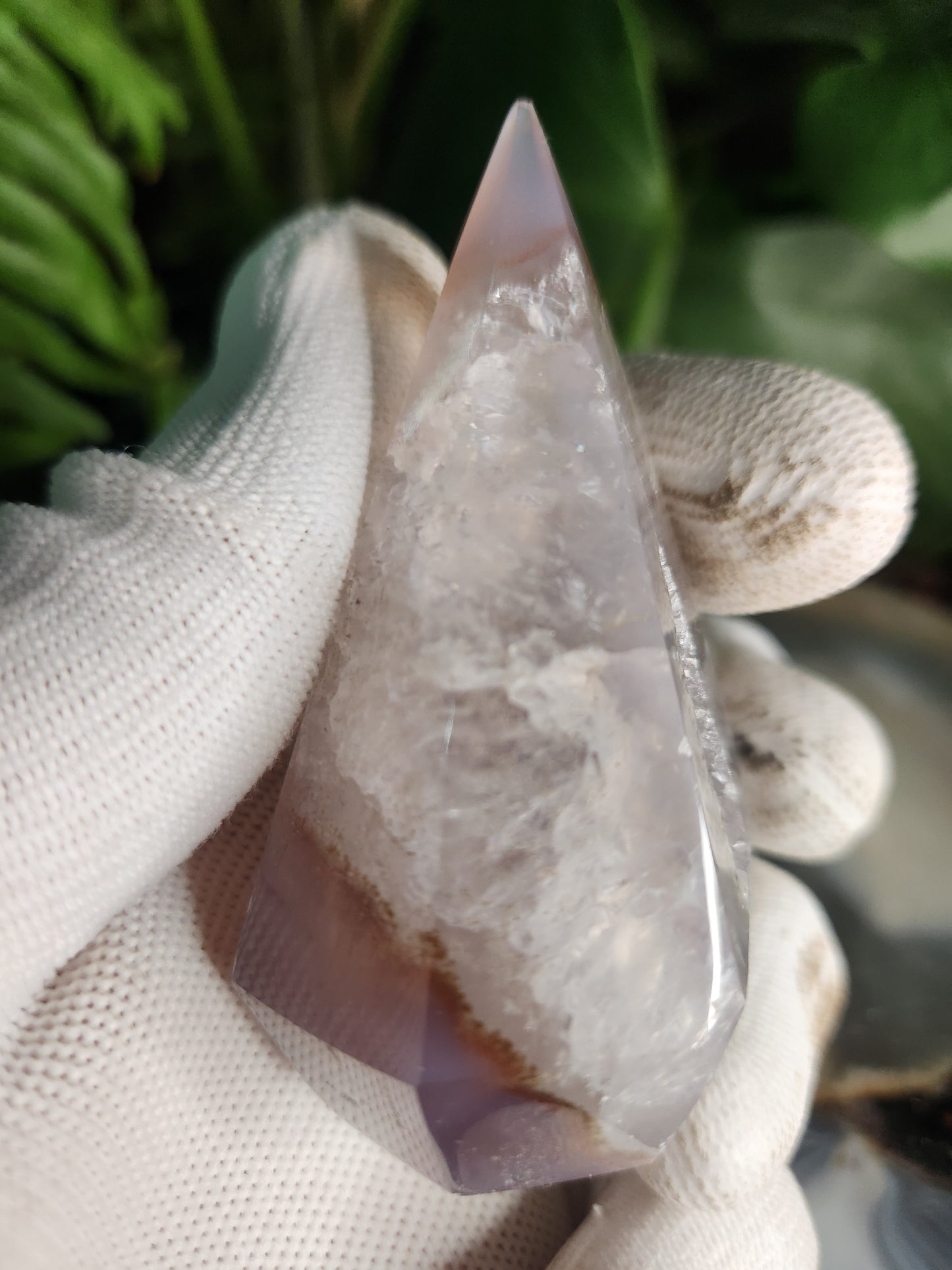 Agate Geode Tower • Diamond Shaped Druzy Point • Natural Quartz Geode • Collector Mineral & Crystal Healing Décor