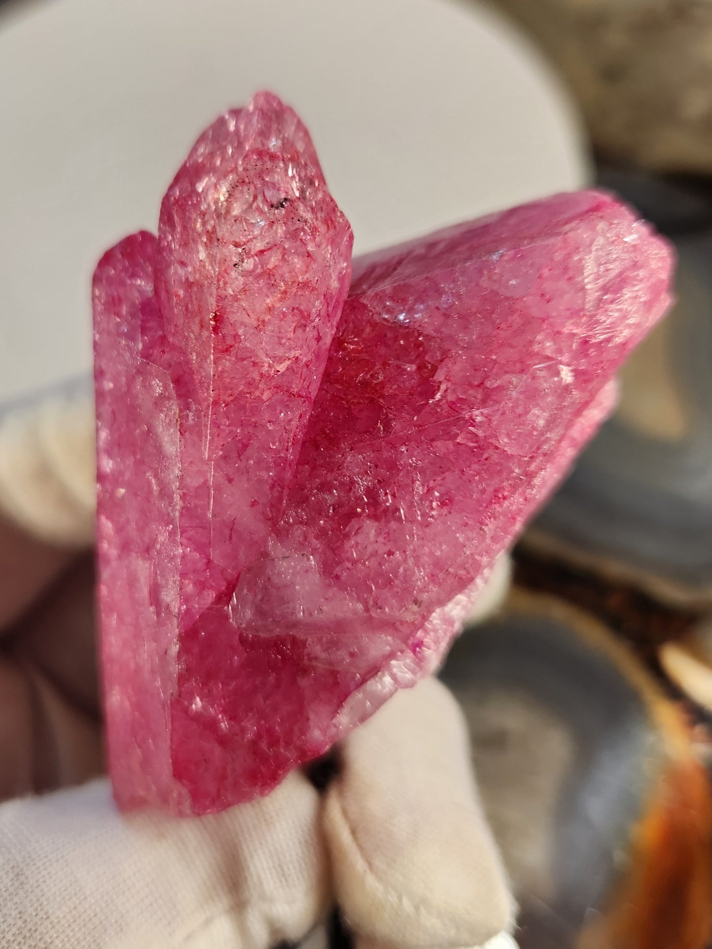 Red Quartz Crystal Cluster | Color Enhanced Quartz | Home Décor Statement Mineral