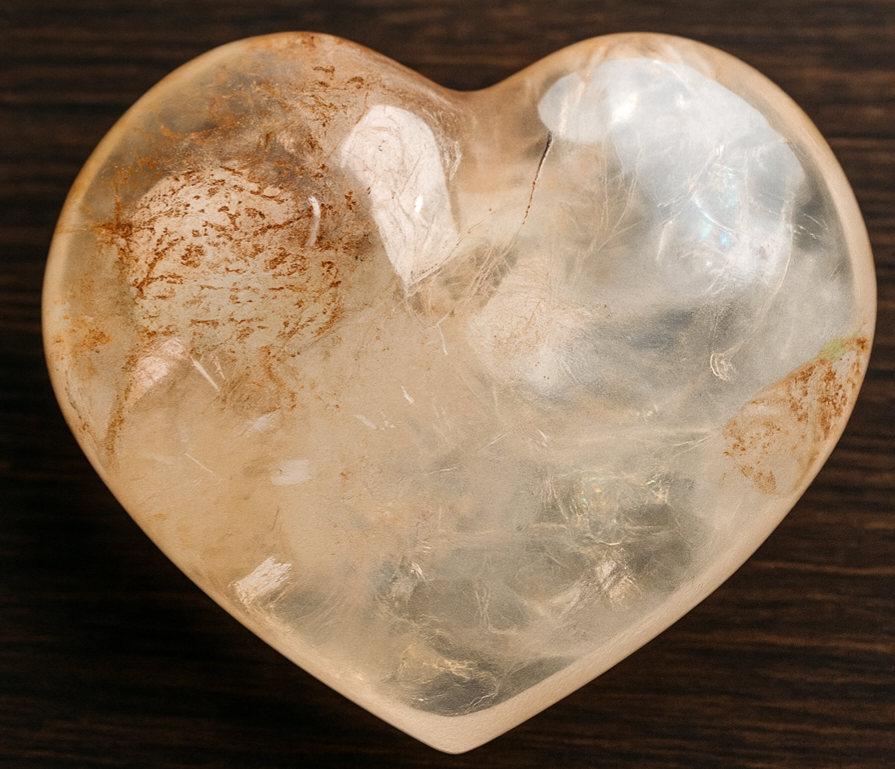 Stunning Fire Quartz Heart with Rainbows • Hematoid Quartz Heart Crystal • Healing Stone for Energy & Focus • Collectors & Metaphysical Gift