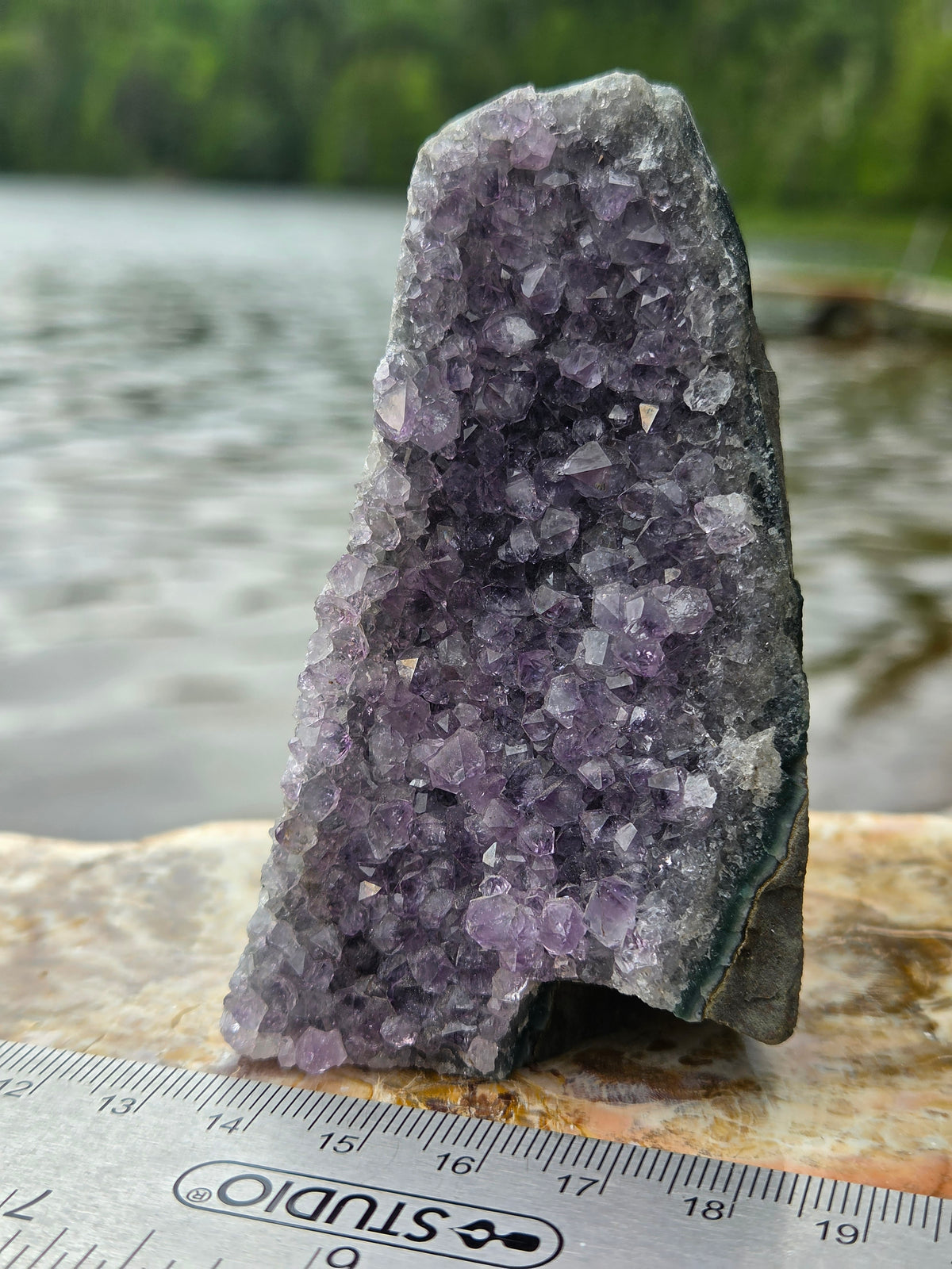 Natural Amethyst Standing Crystal Cluster | Purple Amethyst Geode
