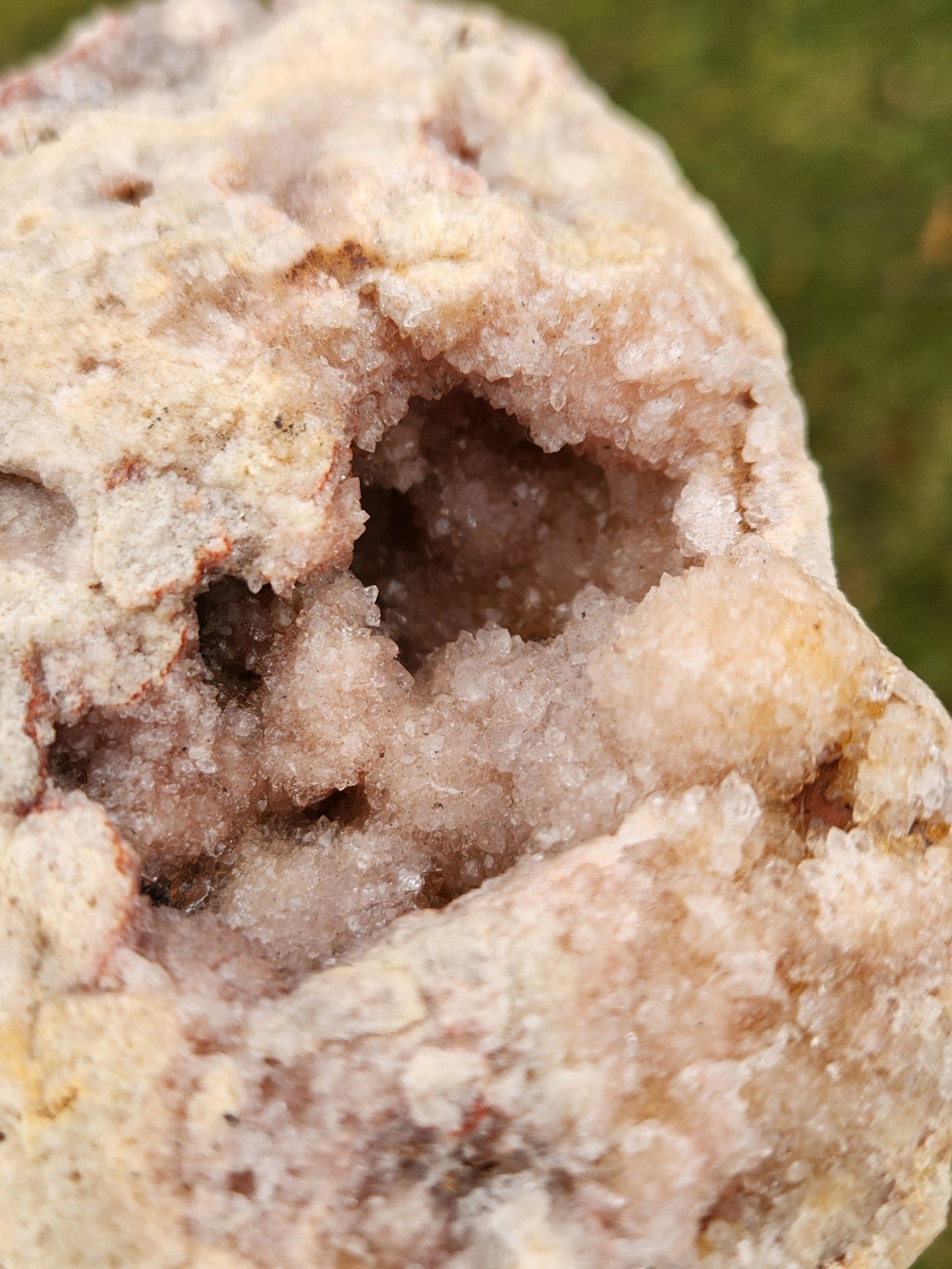 Pink Amethyst Crystal Geode on Stand - Gentle, Heart-Centered Energy - Emotional Healing and Spiritual Growth.