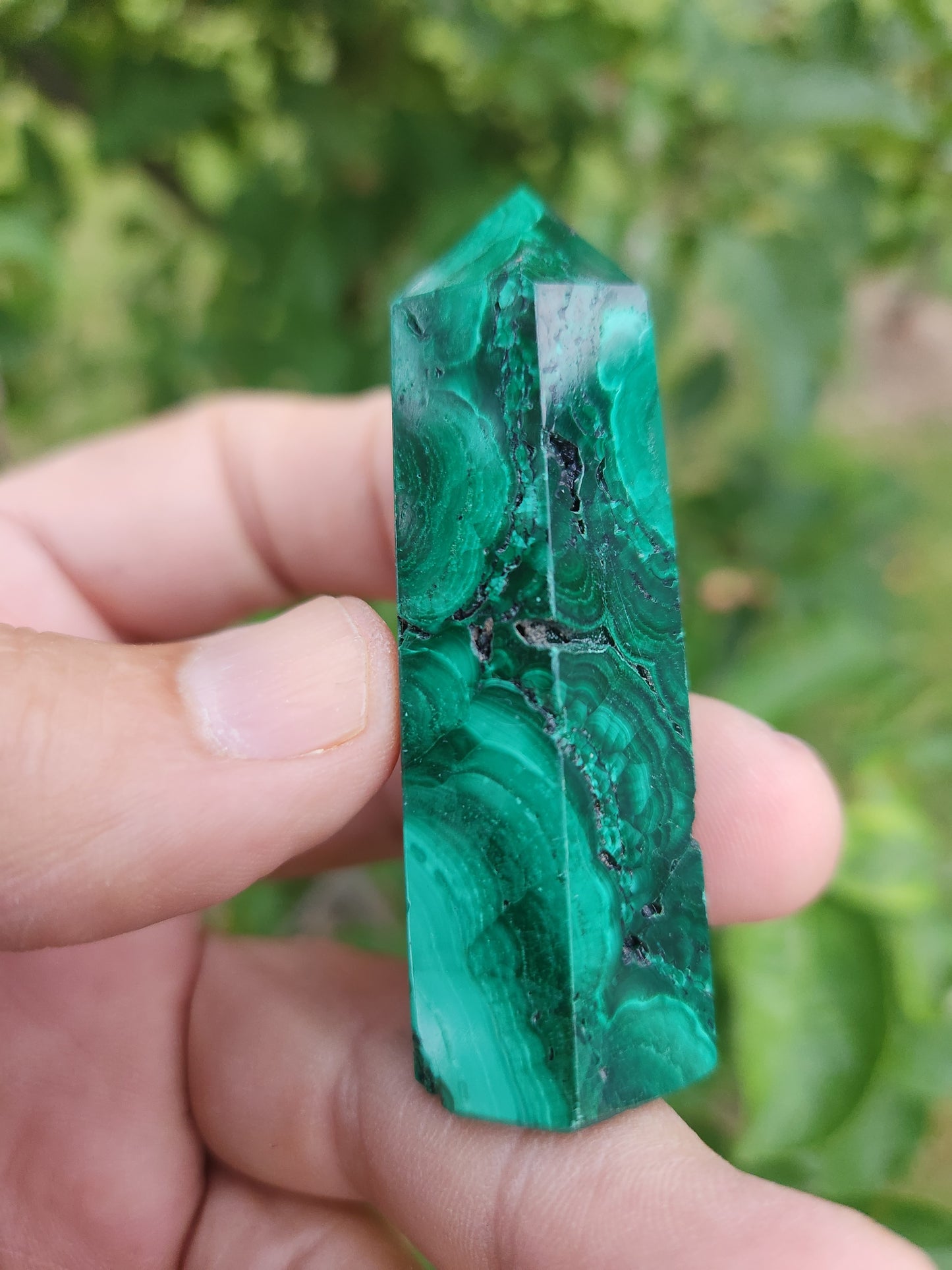 Malachite Crystal Tower - Powerful stone of Transformation and Protection.