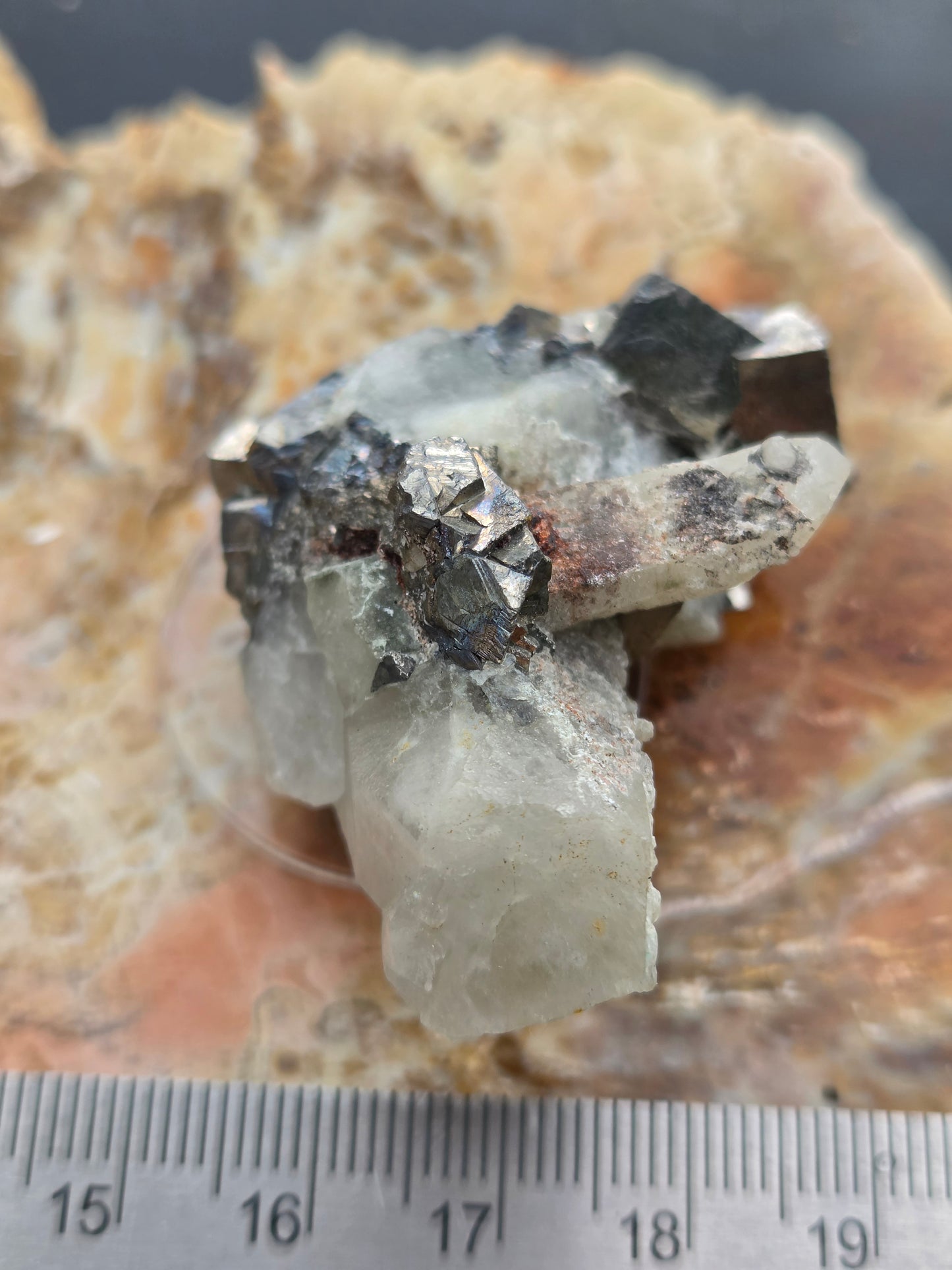 Arsenopyrite on Quartz Crystal Cluster | Metallic Arsenopyrite Mineral Specimen