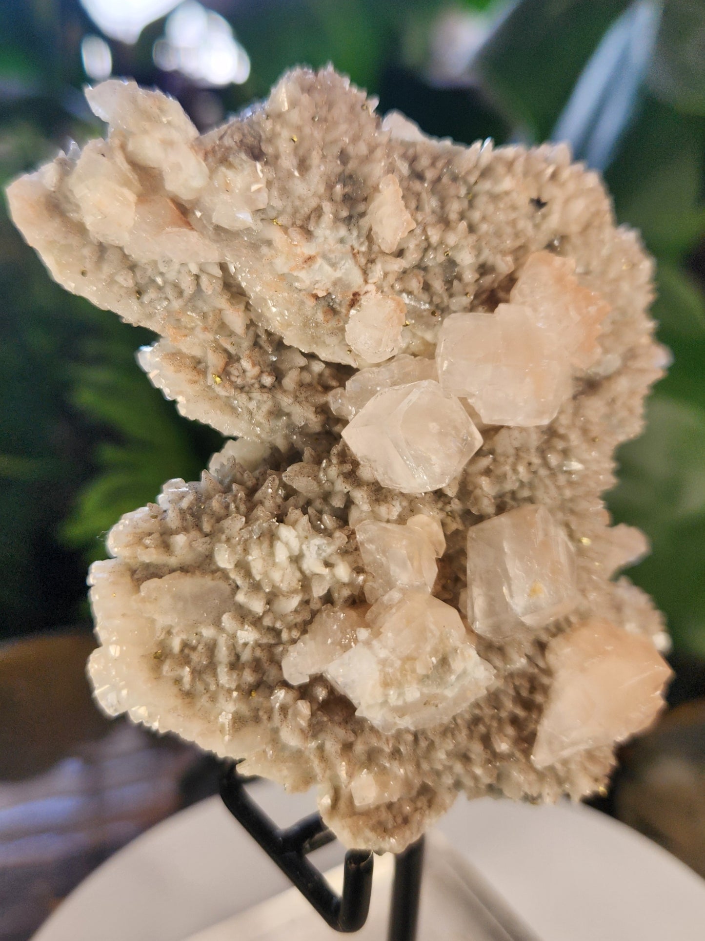 UV Reactive Calcite with Quartz & Pyrite | Natural Crystal Cluster | Fluorescent Mineral Specimen