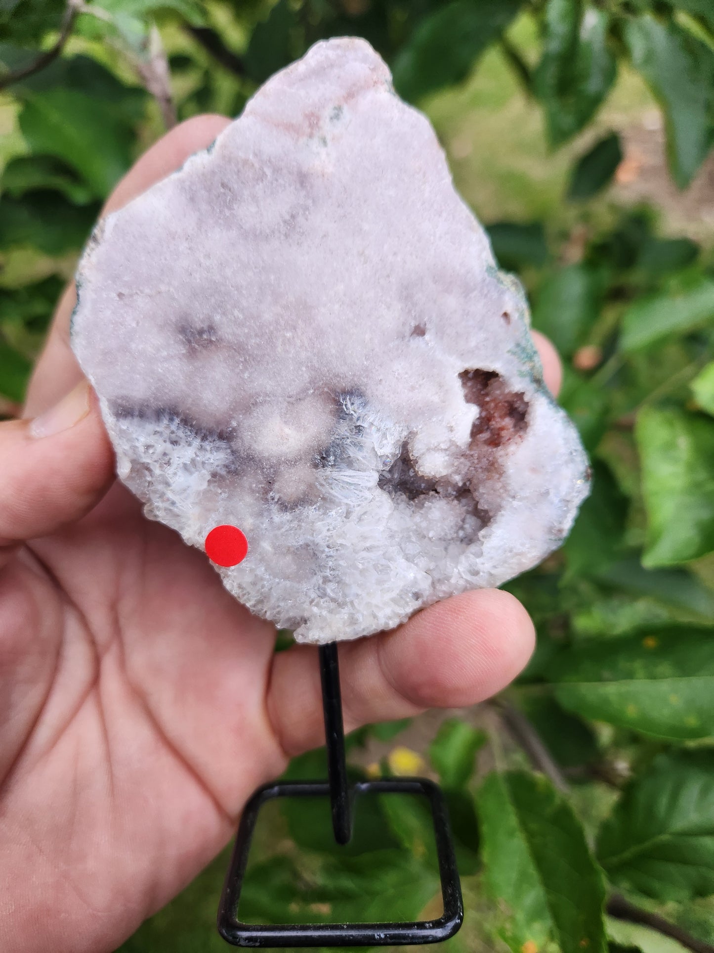 Polished Pink Amethyst Crystal Cluster - on stand. Gentle, Heart-Centered Energy - Emotional Healing and Spiritual Growth.