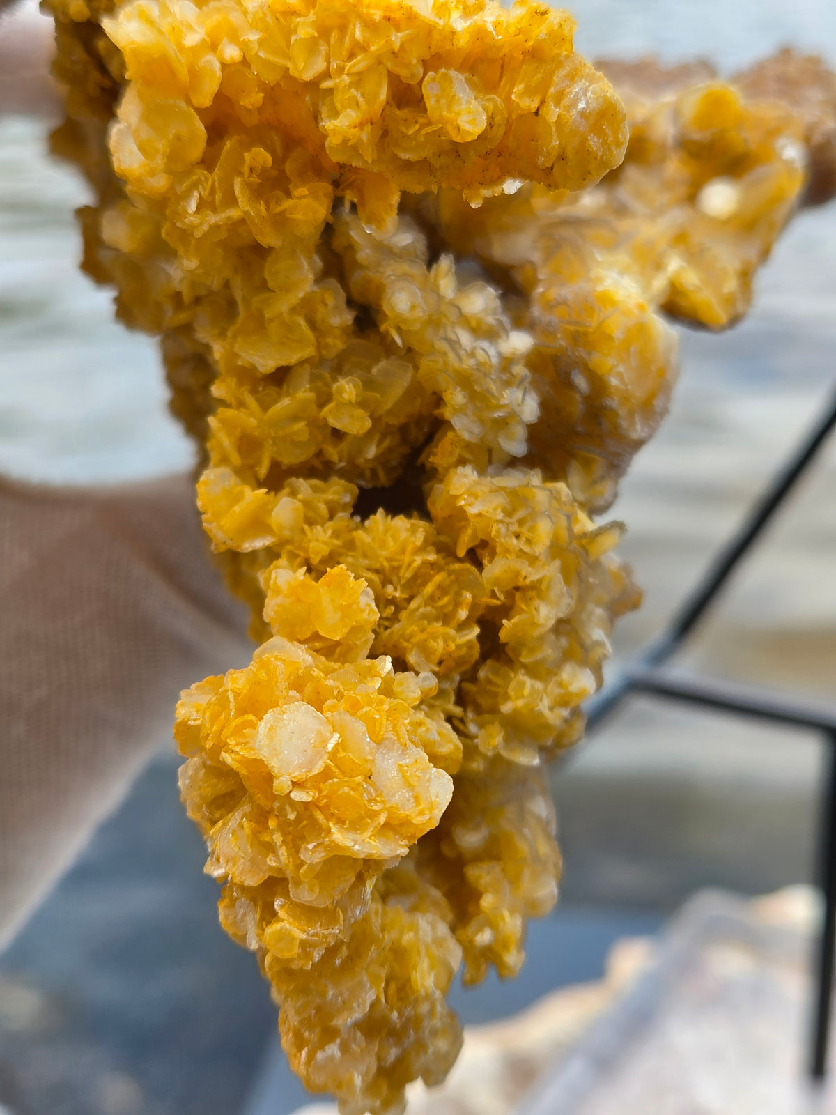 Large Golden Calcite Crystal Cluster | Large Orange Calcite Mineral Specimen