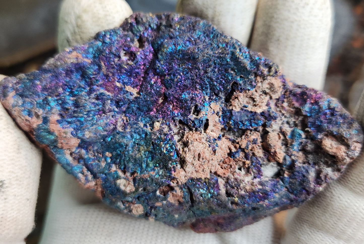 Natural Peacock Ore (Bornite & Chalcopyrite) Iridescent Crystal | Vibrant Rainbow Mineral Specimen