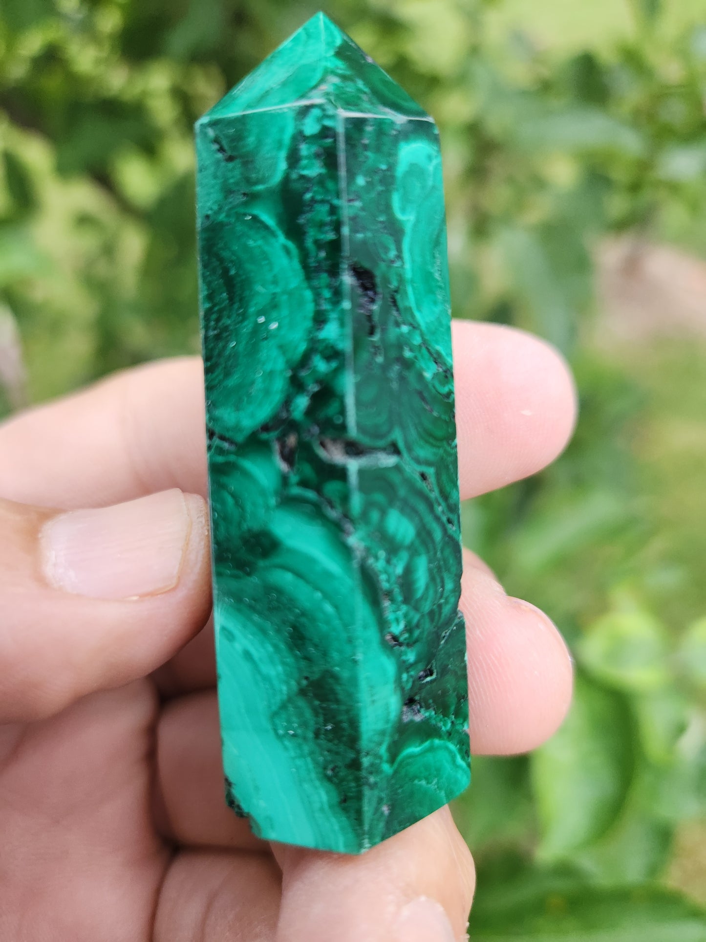 Malachite Crystal Tower - Powerful stone of Transformation and Protection.