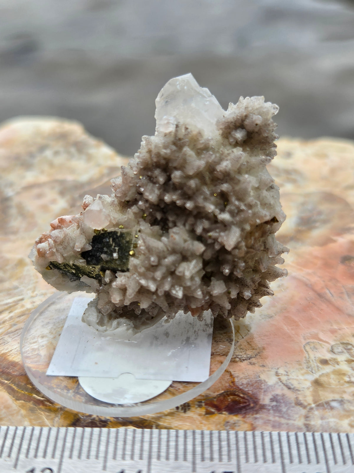 Calcite with Pyrite & Dogtooth Calcite Crystal Cluster