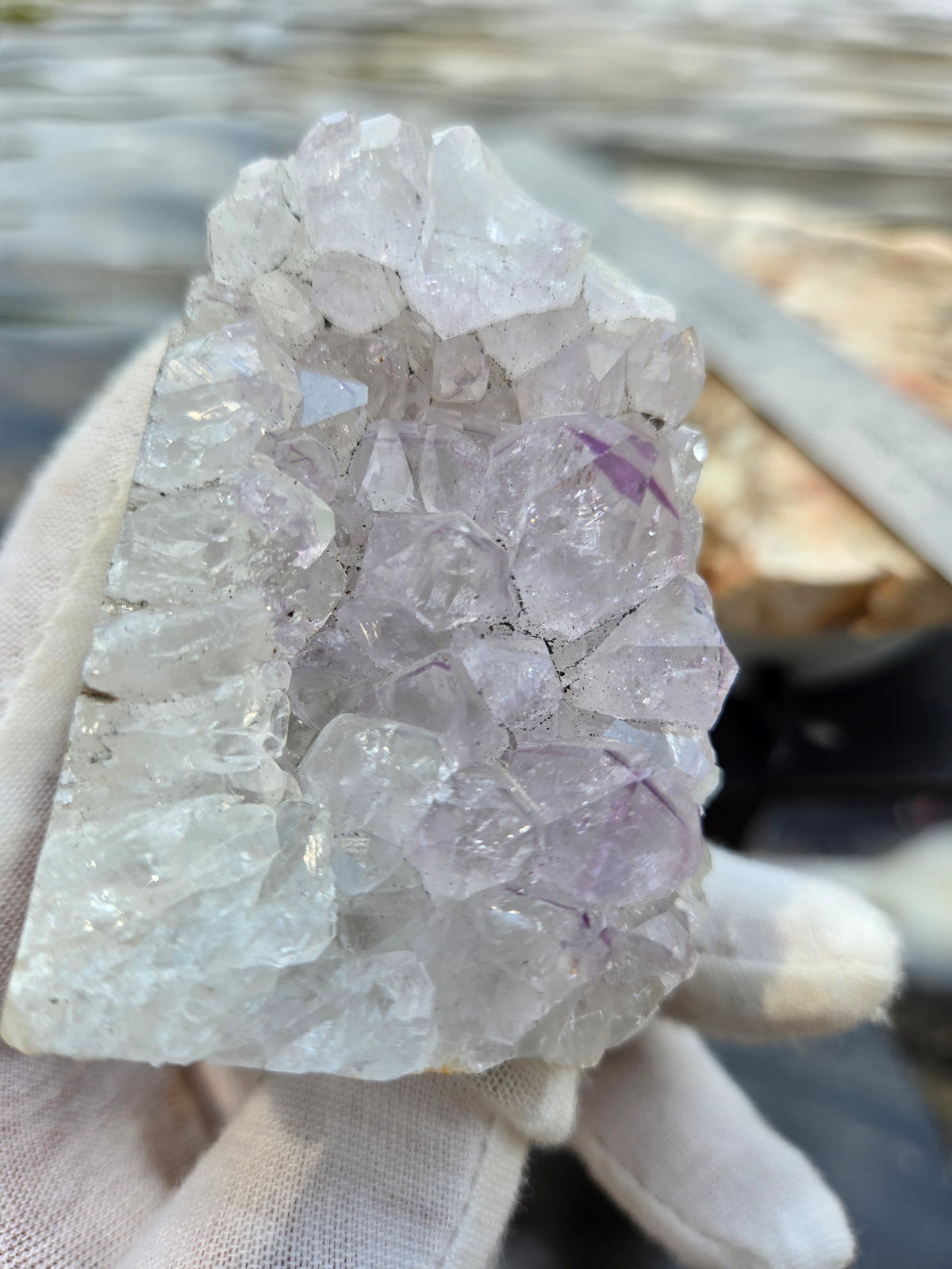 Standing Amethyst Crystal Cluster | Light Purple Amethyst Druzy