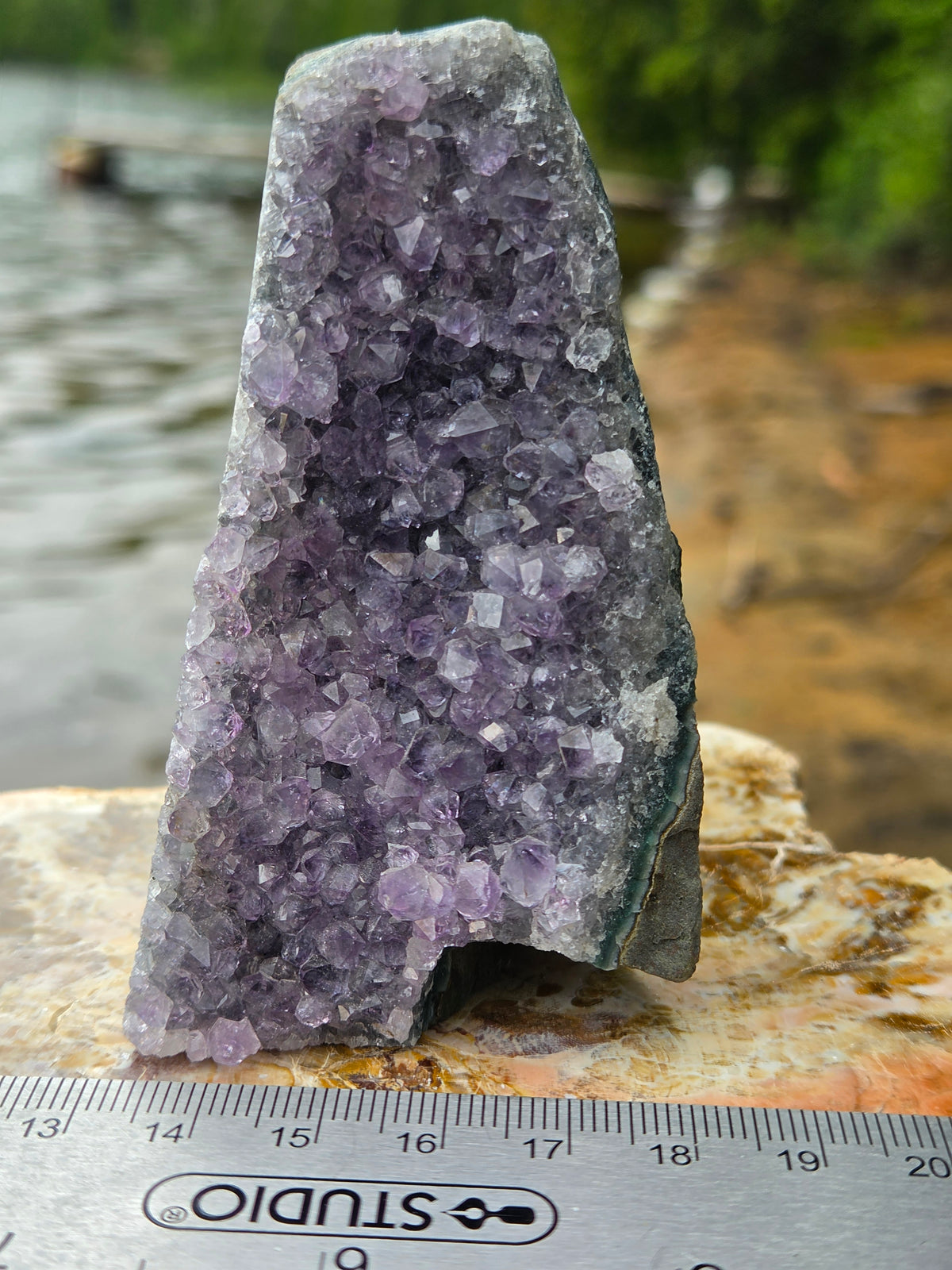 Natural Amethyst Standing Crystal Cluster | Purple Amethyst Geode