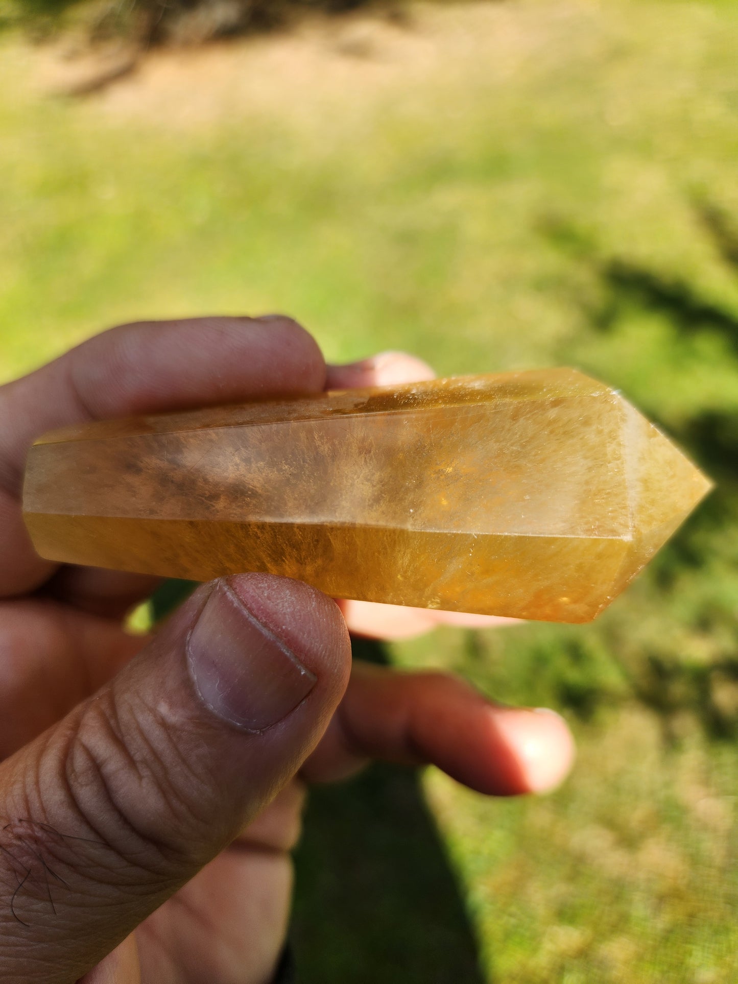 Rare golden / yellow fluorite wand - intellect unity creativity