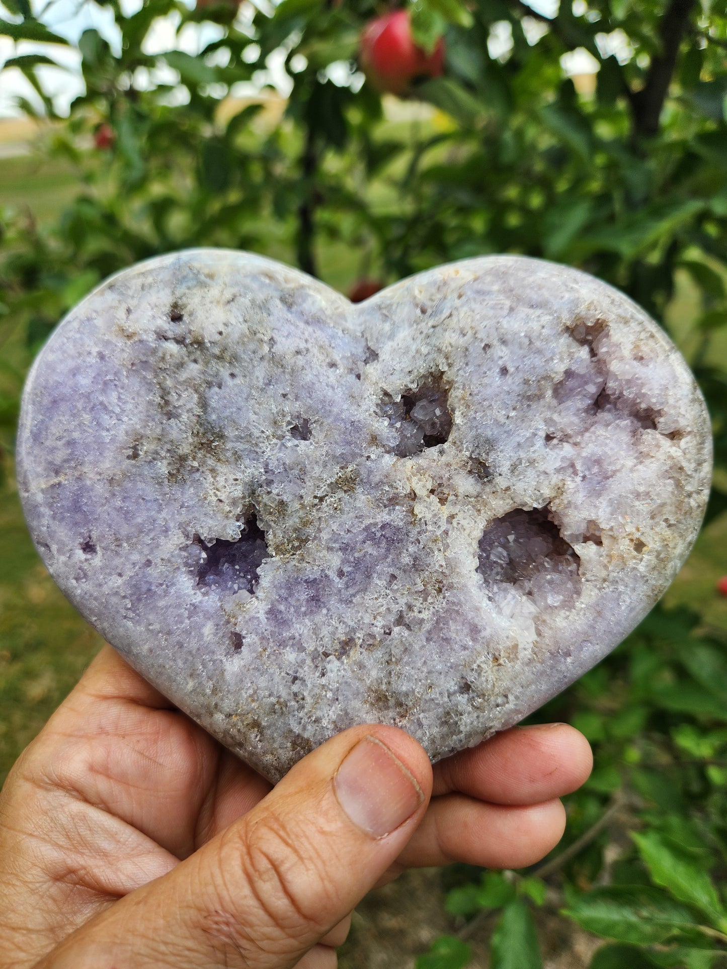 Pink Amethyst Heart Crystal – Genuine Pink Amethyst Geode Heart, Love & Healing Stone for Heart Chakra