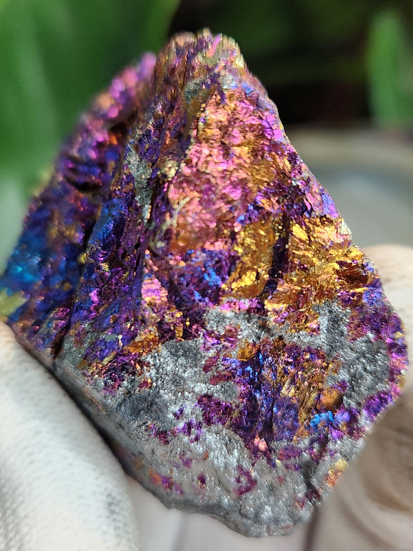 Natural Peacock Ore (Bornite & Chalcopyrite) Iridescent Crystal | Vibrant Rainbow Mineral Specimen
