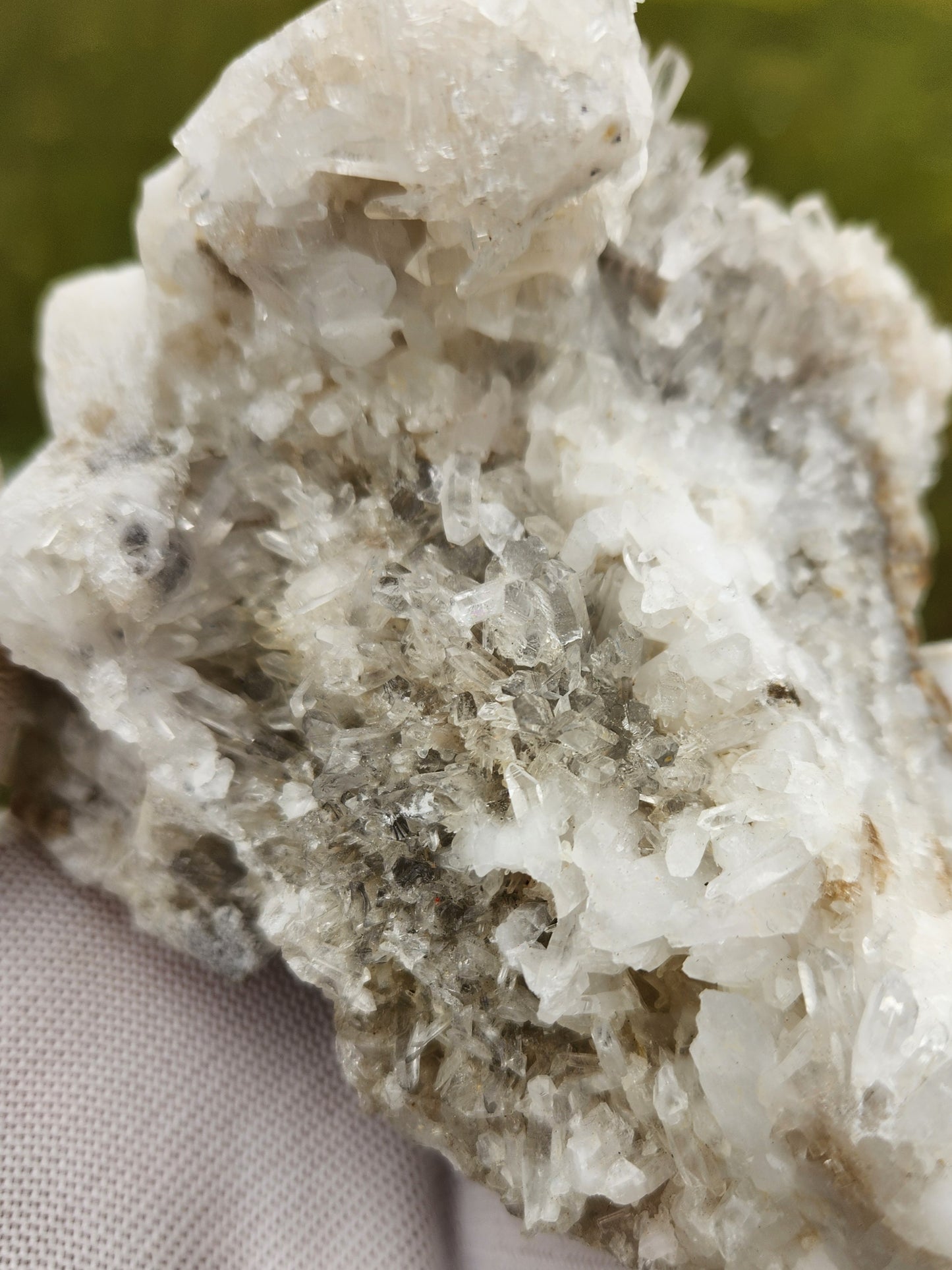 Large Hand Carved Druzy Quartz Crystal Skull – Hand-Carved with Raw Crystal Cluster on Sphalerite