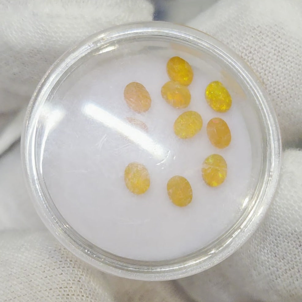 Natural faceted Welo opal gemstones