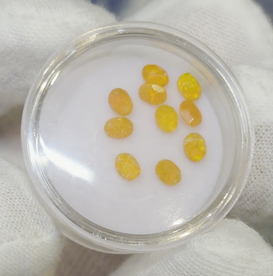 Natural faceted Welo opal gemstones