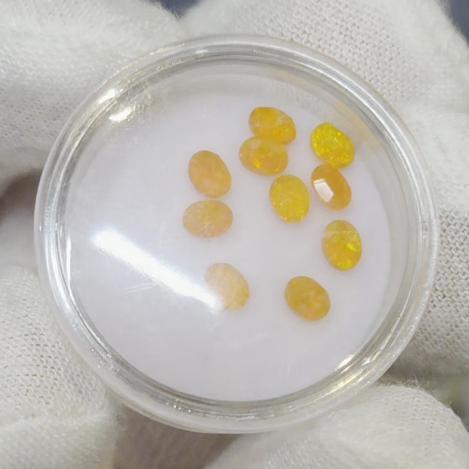 Natural faceted Welo opal gemstones