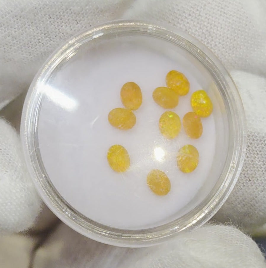 Natural faceted Welo opal gemstones