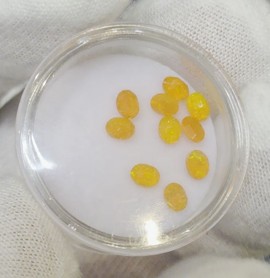 Natural faceted Welo opal gemstones